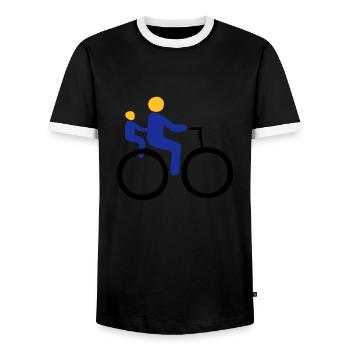 Wheel, bicycle, cyclist, bike, baby, boy, girl, - Men's Ringer Shirt - black/white - Front - AI Model Female 172 light (172cm) & AI Model Male 178 light (178cm)