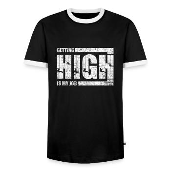 High werden ist mein Job - Männer Kontrast-T-Shirt - Schwarz/Weiß - Vorne - AI Model Female 172 light (172cm) & AI Model Male 178 light (178cm)
