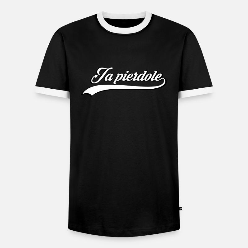 Ja pierdole - Männer Kontrast-T-Shirt - Schwarz/Weiß