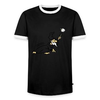 Attaque de chapeau magique Assistant baguette magi - T-shirt contrasté Homme - noir/blanc - Devant - AI Model Female 172 light (172cm) & AI Model Male 178 light (178cm)
