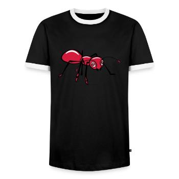 Ant insect nature animal - Men's Ringer Shirt - black/white - Front - AI Model Female 172 light (172cm) & AI Model Male 178 light (178cm)