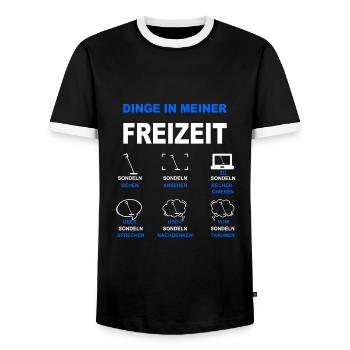 Sondeln Metalldetektor Sondler Metallsucher Schatz - Männer Kontrast-T-Shirt - Schwarz/Weiß - Vorne - AI Model Female 172 light (172cm) & AI Model Male 178 light (178cm)