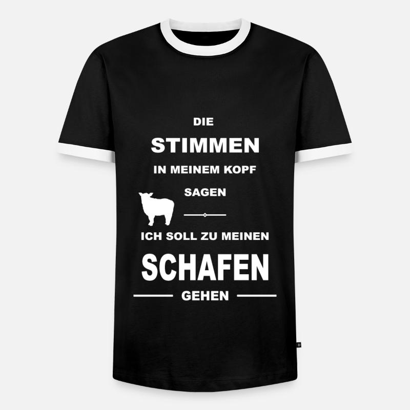 Schaf Schafe Lamm Wolle Tier Schäfer Schäfchen - Männer Kontrast-T-Shirt - Schwarz/Weiß