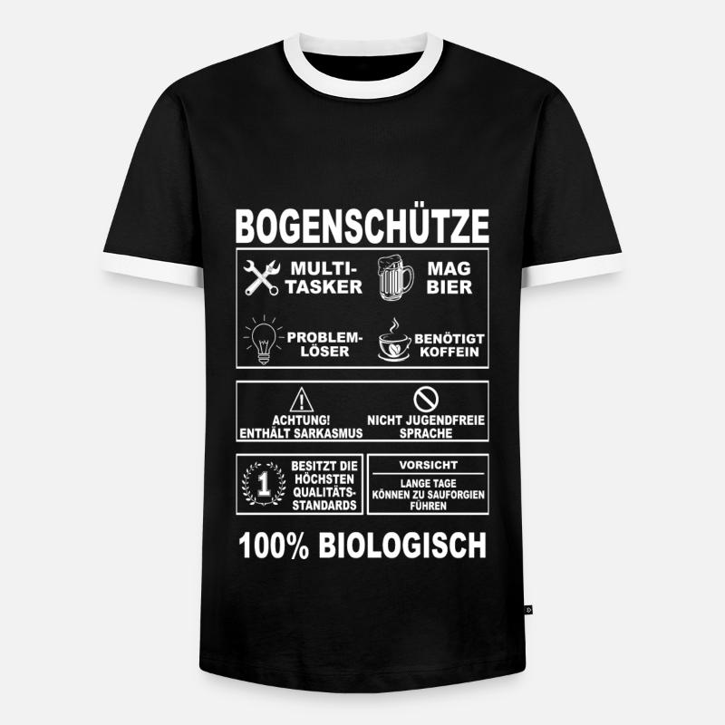 Bogenschiessen Bogenschütze Bogen Pfeil Langbogen - Männer Kontrast-T-Shirt - Schwarz/Weiß