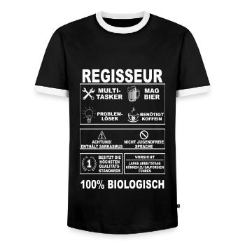 Regisseur Filmemacher Regie Kino Beruf Fernsehen - Männer Kontrast-T-Shirt - Schwarz/Weiß - Vorne - AI Model Female 172 light (172cm) & AI Model Male 178 light (178cm)