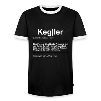 Kegeln Kegelbahn Kegelverein Kugel neun Kegel Club - Männer Kontrast-T-Shirt - Schwarz/Weiß - Vorne - AI Model Female 172 light (172cm) & AI Model Male 178 light (178cm)