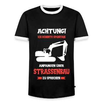 Straßenbau Strassenbauer Bauarbeiter Straßenbauer - Männer Kontrast-T-Shirt - Schwarz/Weiß - Vorne - AI Model Female 172 light (172cm) & AI Model Male 178 light (178cm)