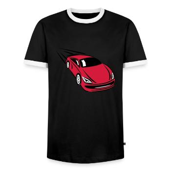 Race car quickly cool - Men's Ringer Shirt - black/white - Front - AI Model Female 172 light (172cm) & AI Model Male 178 light (178cm)