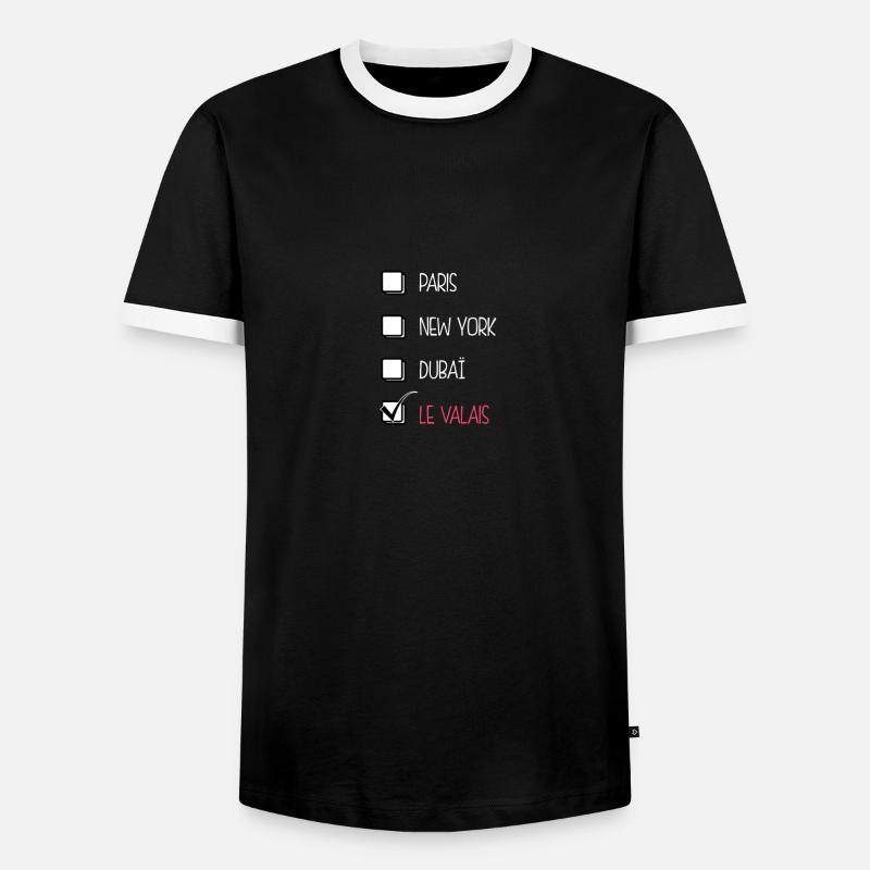 das Wallis - Männer Kontrast-T-Shirt - Schwarz/Weiß