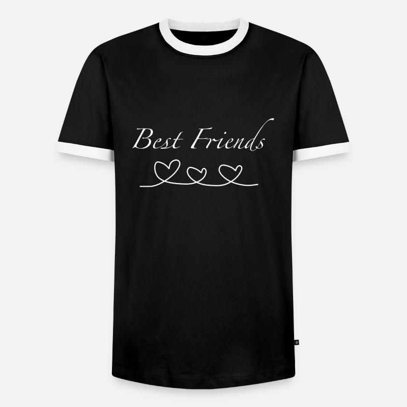 Beste Freunde - Männer Kontrast-T-Shirt - Schwarz/Weiß