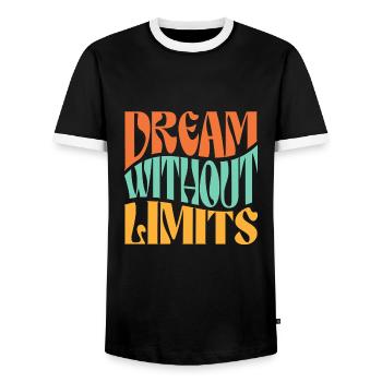 Rêvez sans limites - T-shirt contrasté Homme - noir/blanc - Devant - AI Model Female 172 light (172cm) & AI Model Male 178 light (178cm)