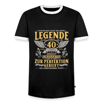 Legende seit 40 Jahren 40 Geburtstag Geschenk - Männer Kontrast-T-Shirt - Schwarz/Weiß - Vorne - AI Model Female 172 light (172cm) & AI Model Male 178 light (178cm)