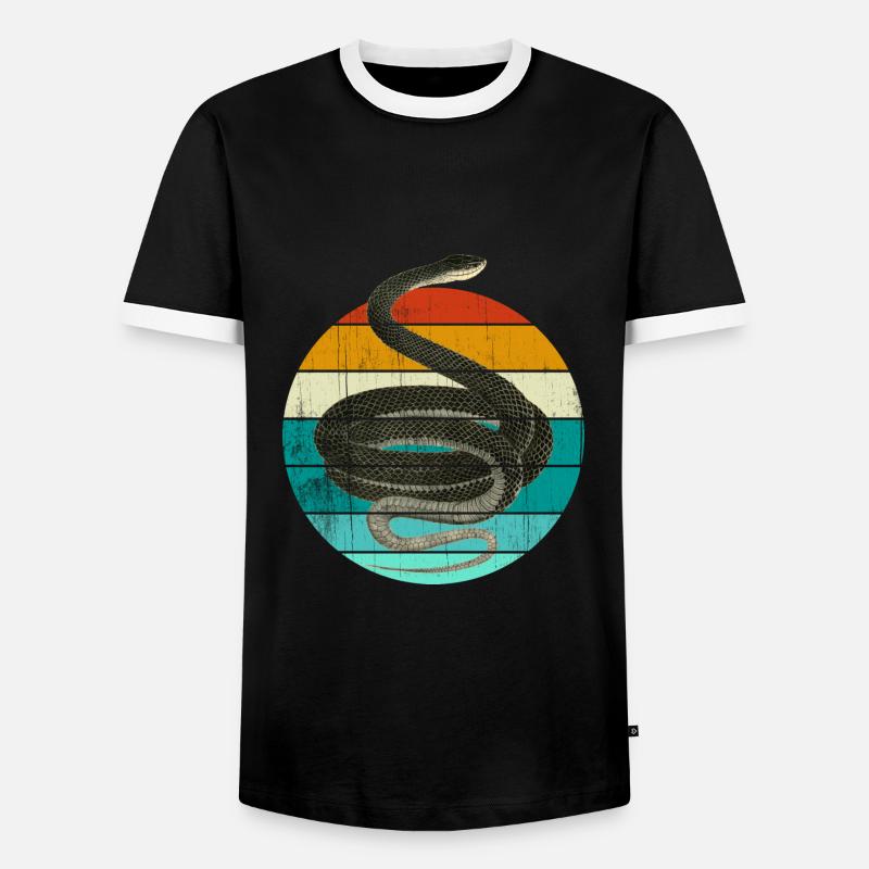 Coluber Constrictor Schwarznatter Schlange - Männer Kontrast-T-Shirt - Schwarz/Weiß