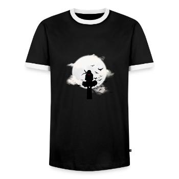 Sasuke Nacht Ninja Moonlight - Männer Kontrast-T-Shirt - Schwarz/Weiß - Vorne - AI Model Female 172 light (172cm) & AI Model Male 178 light (178cm)