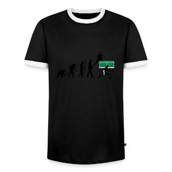 evolution_tischtennisspieler_112012_a_3c - T-shirt contrasté Homme - noir/blanc - Devant - AI Model Female 172 light (172cm) & AI Model Male 178 light (178cm)