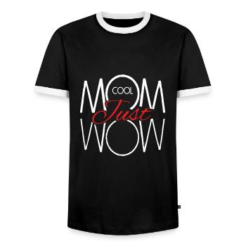 Muttertag Coole Mama einfach nur wow Geschenkidee - Männer Kontrast-T-Shirt - Schwarz/Weiß - Vorne - AI Model Female 172 light (172cm) & AI Model Male 178 light (178cm)