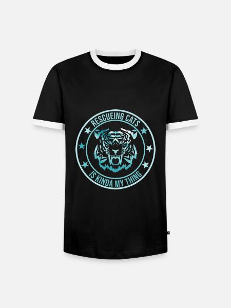 TIERRETTUNG TIERHILFE - Männer Kontrast-T-Shirt - Schwarz/Weiß