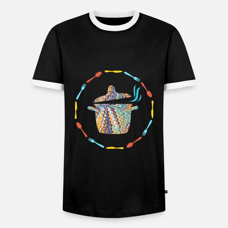 Pot E 120 - Men's Ringer Shirt - black/white