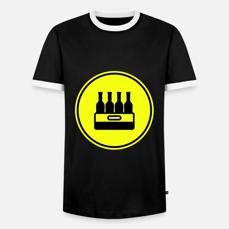 Bierflasche Kiste - Männer Kontrast-T-Shirt - Schwarz/Weiß