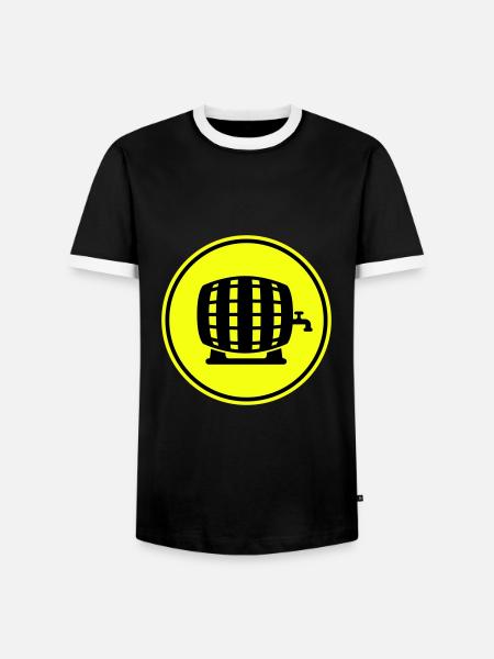Baril de bière - T-shirt contrasté Homme - noir/blanc