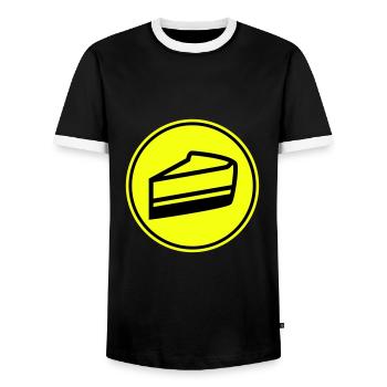 Kuchen käsekuchen - Männer Kontrast-T-Shirt - Schwarz/Weiß - Vorne - AI Model Female 172 light (172cm) & AI Model Male 178 light (178cm)
