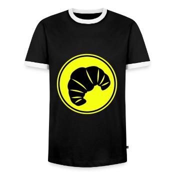 Icône croissant - T-shirt contrasté Homme - noir/blanc - Devant - AI Model Female 172 light (172cm) & AI Model Male 178 light (178cm)