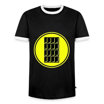 Chocolate Icon Symbol - Men's Ringer Shirt - black/white - Front - AI Model Female 172 light (172cm) & AI Model Male 178 light (178cm)