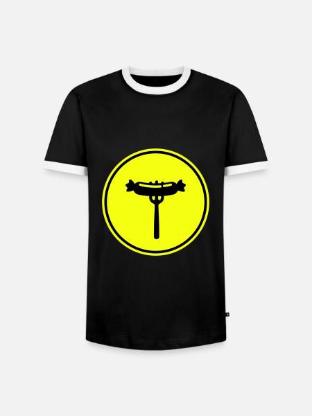 Bratwurst meat icon - Men's Ringer Shirt - black/white