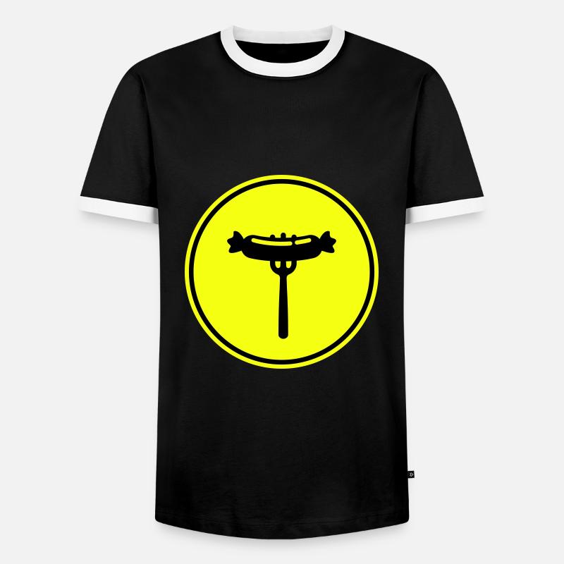 Bratwurst meat icon - Men's Ringer Shirt - black/white
