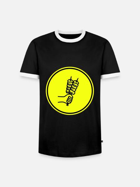 Spieß grill Icon - Männer Kontrast-T-Shirt - Schwarz/Weiß