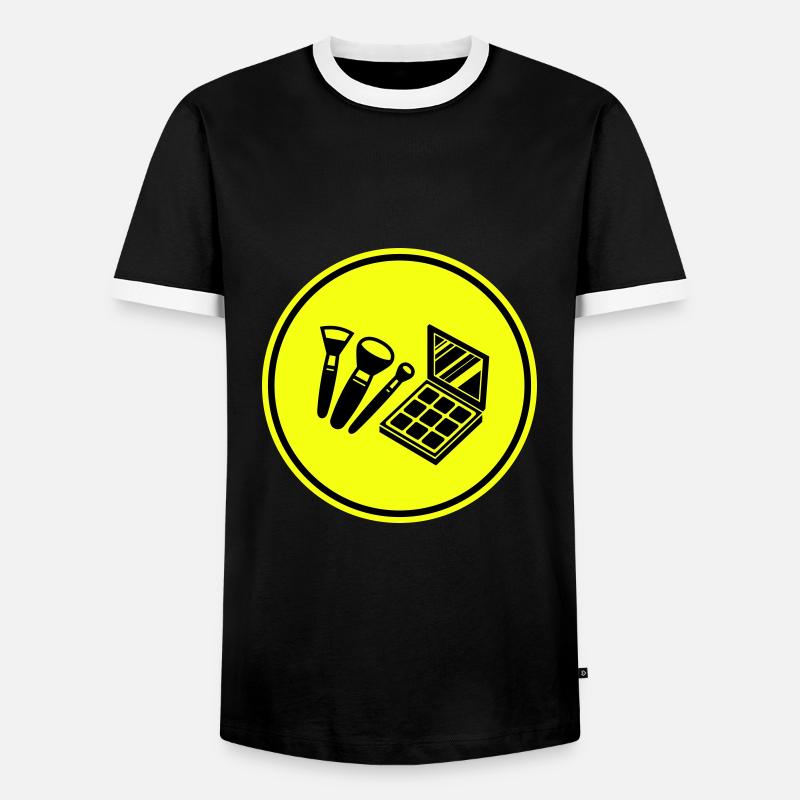 Make Up Cosmetics Icon - Men's Ringer Shirt - black/white