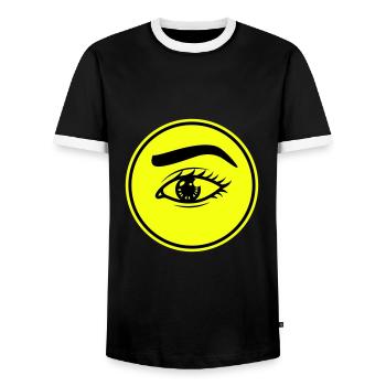 Symbole de l’œil - T-shirt contrasté Homme - noir/blanc - Devant - AI Model Female 172 light (172cm) & AI Model Male 178 light (178cm)