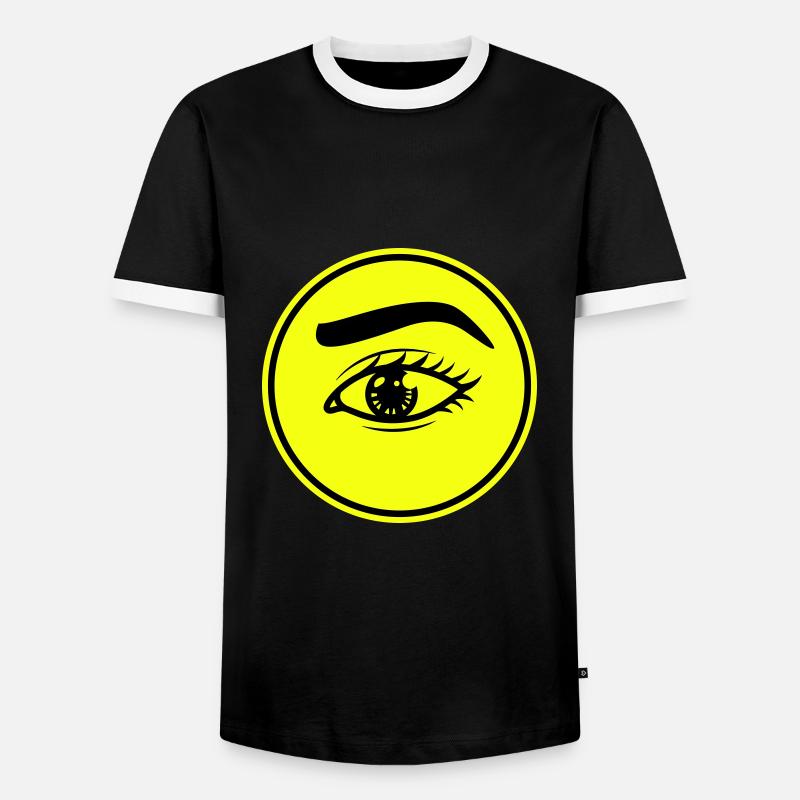 Augen symbol - Männer Kontrast-T-Shirt - Schwarz/Weiß