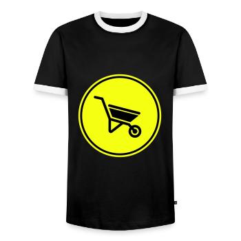 Schubkarre Symbol - Männer Kontrast-T-Shirt - Schwarz/Weiß - Vorne - AI Model Female 172 light (172cm) & AI Model Male 178 light (178cm)