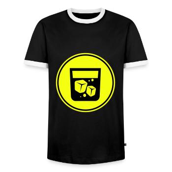 Whisky Icon - Männer Kontrast-T-Shirt - Schwarz/Weiß - Vorne - AI Model Female 172 light (172cm) & AI Model Male 178 light (178cm)