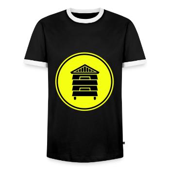 Apiculteur - T-shirt contrasté Homme - noir/blanc - Devant - AI Model Female 172 light (172cm) & AI Model Male 178 light (178cm)