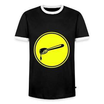 Stick chisel symbol beekeeper - Men's Ringer Shirt - black/white - Front - AI Model Female 172 light (172cm) & AI Model Male 178 light (178cm)