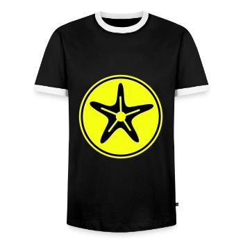 icône d’étoile de mer - T-shirt contrasté Homme - noir/blanc - Devant - AI Model Female 172 light (172cm) & AI Model Male 178 light (178cm)