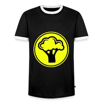 Légumes au brocoli - T-shirt contrasté Homme - noir/blanc - Devant - AI Model Female 172 light (172cm) & AI Model Male 178 light (178cm)