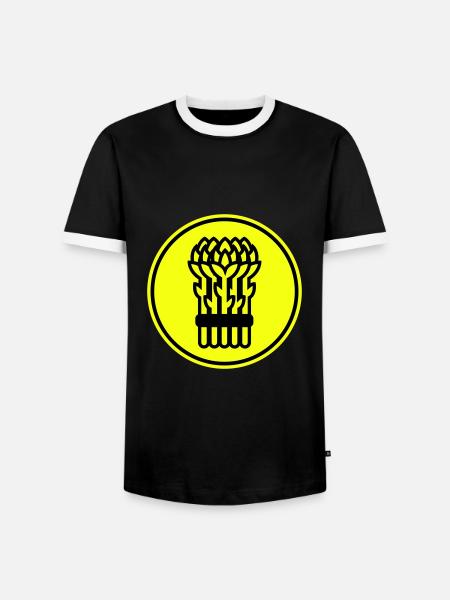 Asparagus icon circle - Men's Ringer Shirt - black/white