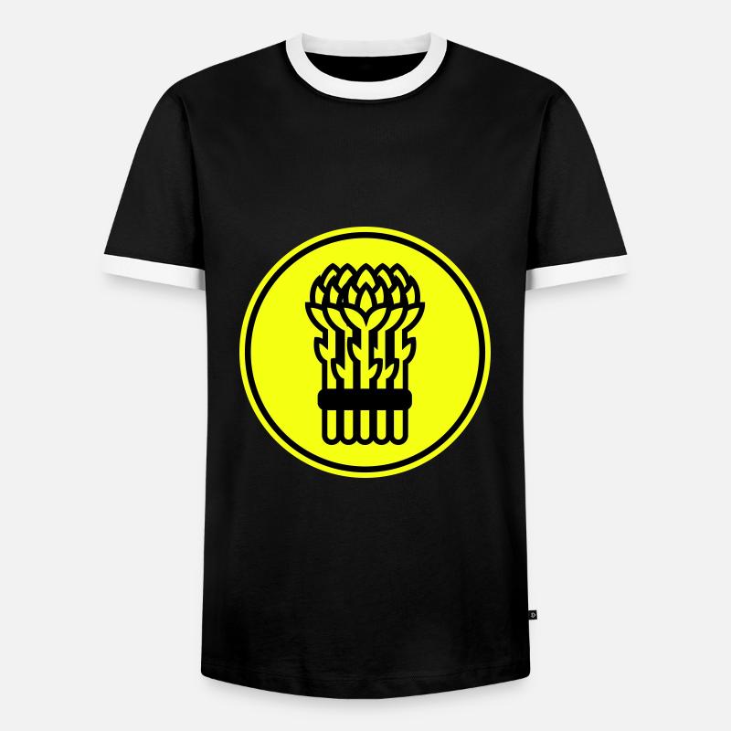 Asparagus icon circle - Men's Ringer Shirt - black/white