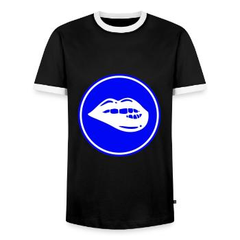 Symbole de lèvre - T-shirt contrasté Homme - noir/blanc - Devant - AI Model Female 172 light (172cm) & AI Model Male 178 light (178cm)