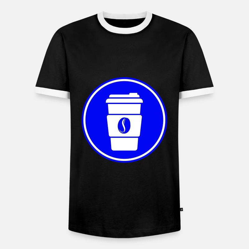 Kaffee Symbol - Männer Kontrast-T-Shirt - Schwarz/Weiß