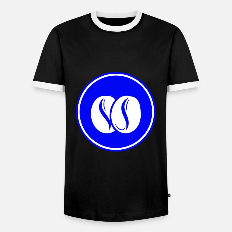 Coffee bean symbol - Men's Ringer Shirt - black/white