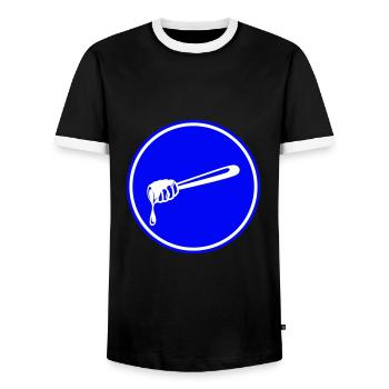 Stick chisel symbol beekeeper - Men's Ringer Shirt - black/white - Front - AI Model Female 172 light (172cm) & AI Model Male 178 light (178cm)