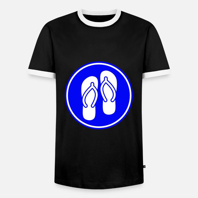 Badelatschen icon - Männer Kontrast-T-Shirt - Schwarz/Weiß