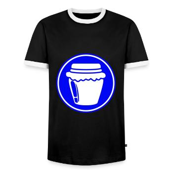 Honey symbol beekeeper - Men's Ringer Shirt - black/white - Front - AI Model Female 172 light (172cm) & AI Model Male 178 light (178cm)