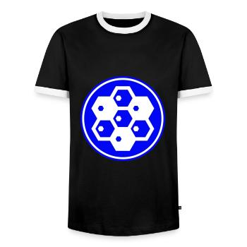 Beekeeper symbol - Men's Ringer Shirt - black/white - Front - AI Model Female 172 light (172cm) & AI Model Male 178 light (178cm)