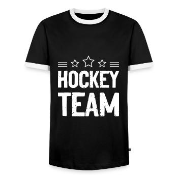 Équipe de hockey - T-shirt contrasté Homme - noir/blanc - Devant - AI Model Female 172 light (172cm) & AI Model Male 178 light (178cm)