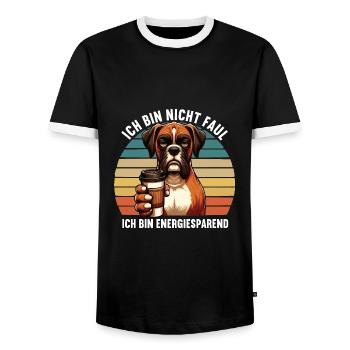 Ich Bin Nicht Faul Boxer Boxerhalter Boxerhund - Männer Kontrast-T-Shirt - Schwarz/Weiß - Vorne - AI Model Female 172 light (172cm) & AI Model Male 178 light (178cm)